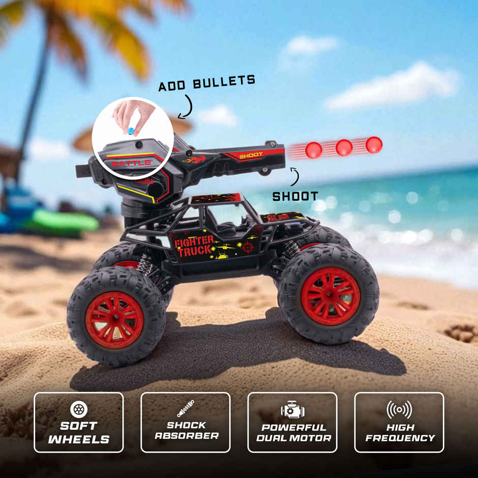SEEDO Remote Control Car 1:18 , 2.4 GHz, Type-C Rechargeable, Fast Speed Gun Rock Crawler | Red