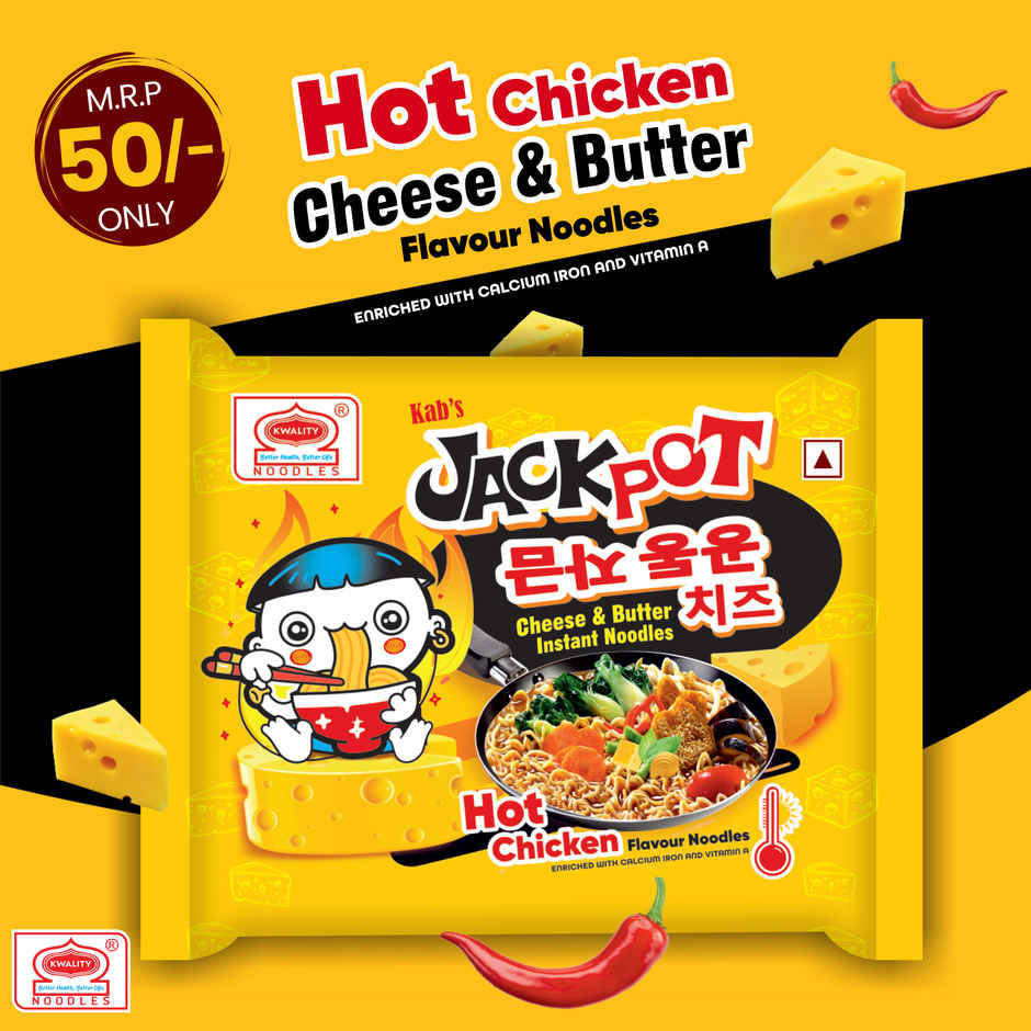 Korean Kab's Jackpot Cheese and Butter Instant Noodles | Hot Chicken | Non Veg