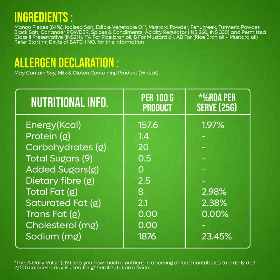 9am Super Gold Mango Pickle, Authentic Homemade Style Aam Ka Achaar