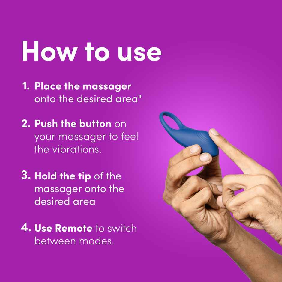 Bold Care Ultra Pleasure Ring Massager For Men & Women | 10 Vibrating Modes | Rechargeable