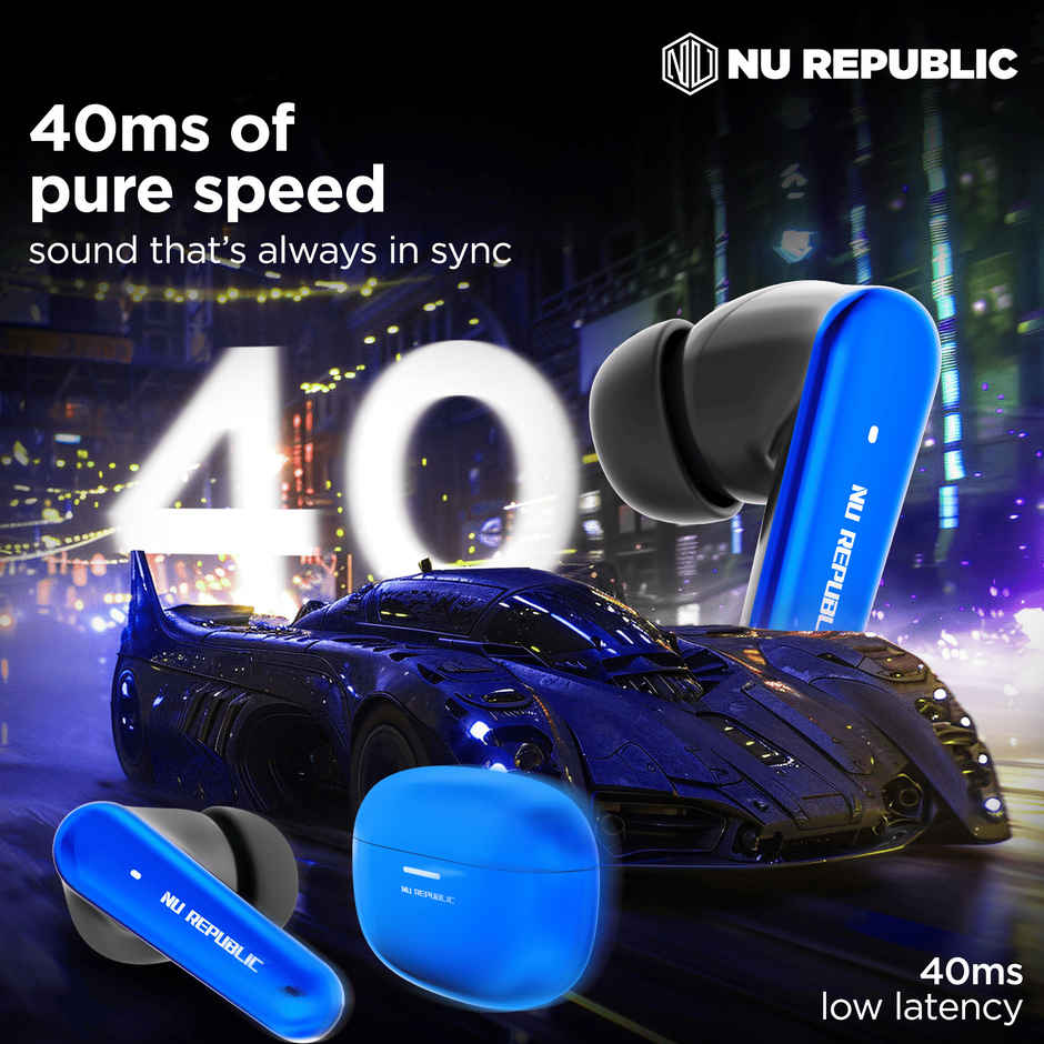 Nu Republic Epic X4 With 52 Hrs Playtime Tws Earbuds | Blue