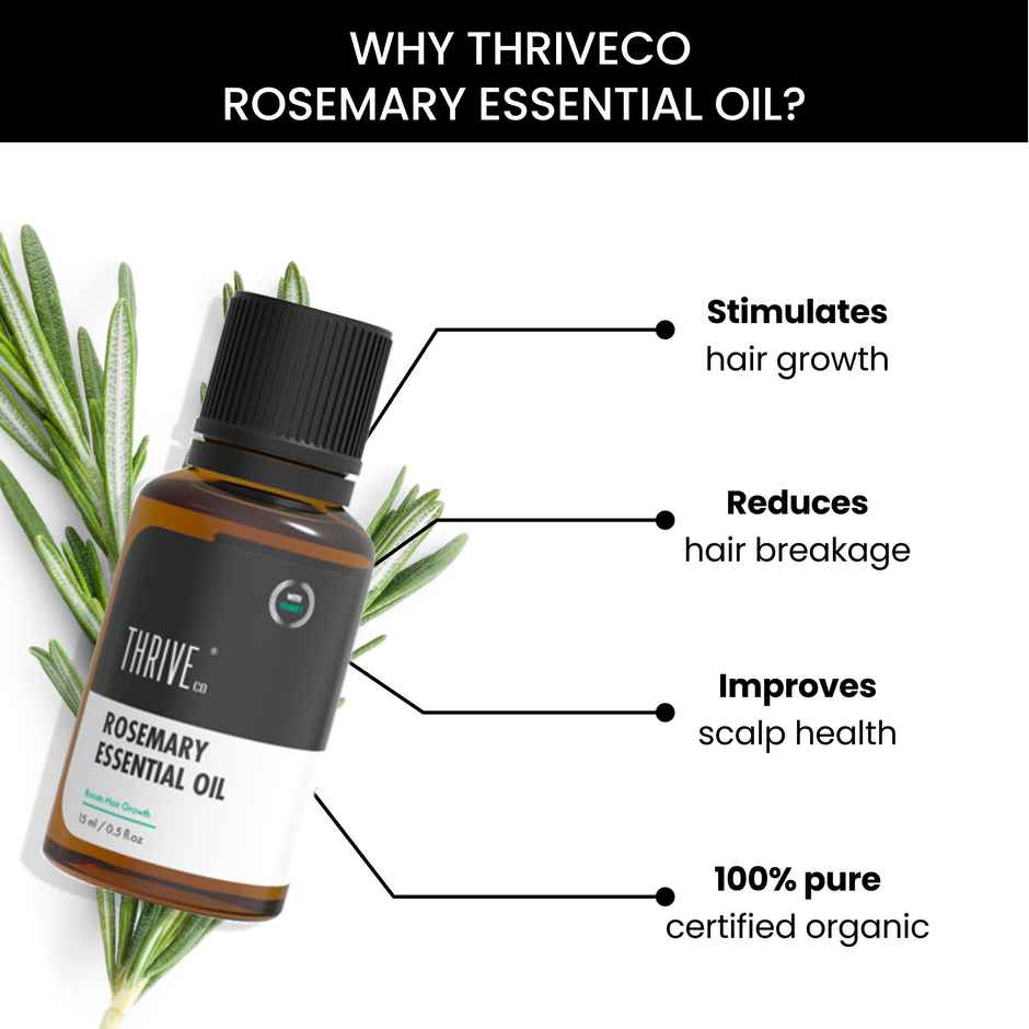 Thriveco Rosemary Essential Oil For Hair Growth & Hair Fall Control For Men & Women