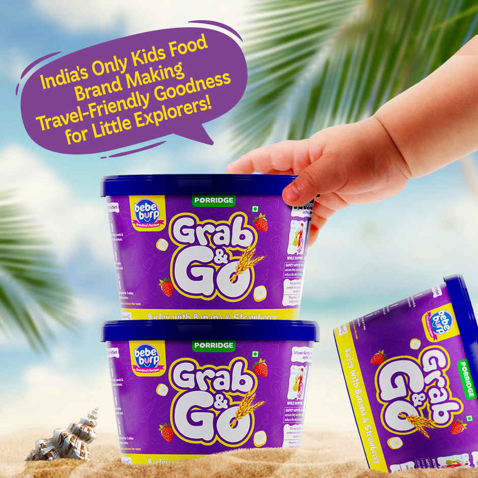 Bebe Burp Grab and Go Travel Pack Combo | Barley Multi Millet Sprouted Ragi | Pack Of 3