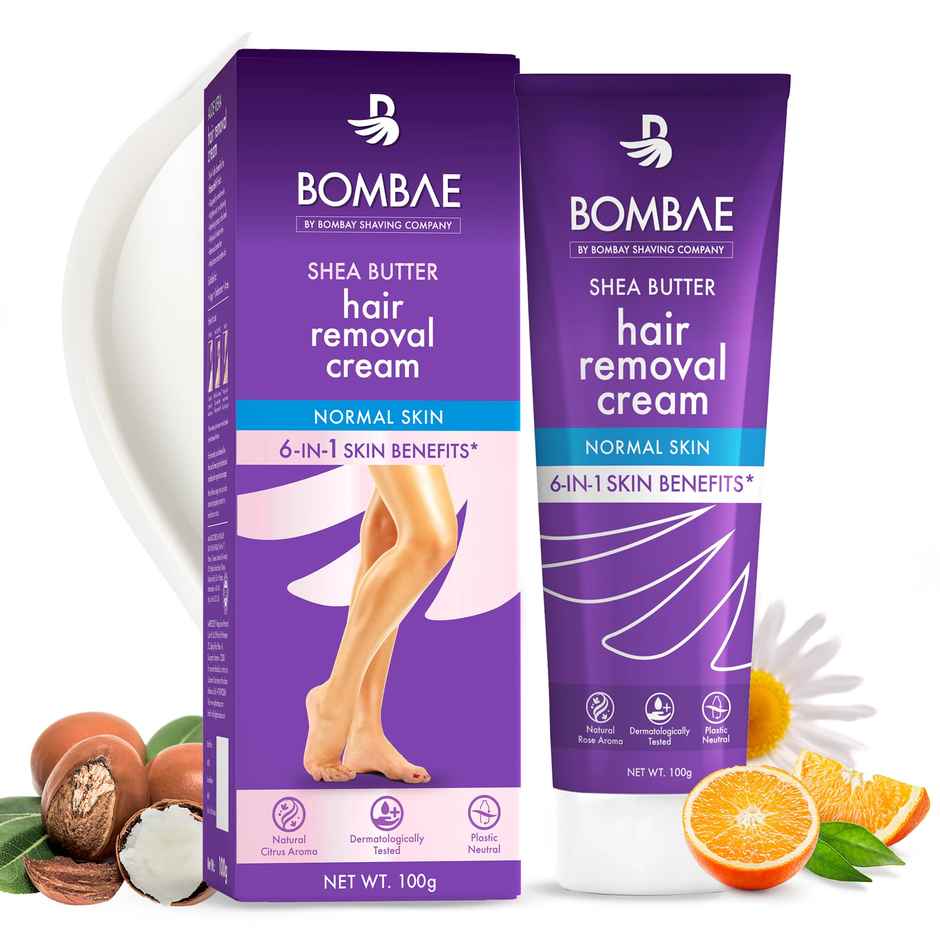 Bombae Shea Butter & Rose Detan Hair Removal Cream - Salon Smooth and Glowing Skin