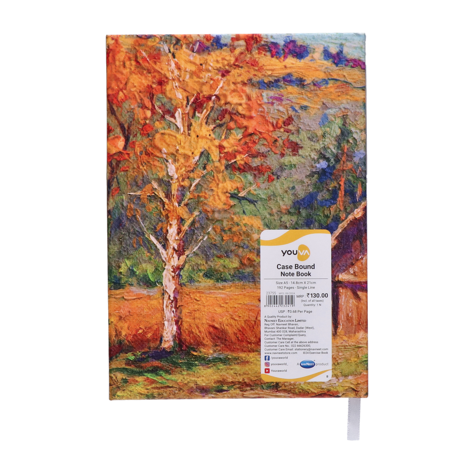 Navneet Youva Magnetic Single Line A5 Size Case Bound 192 Pages Notebook 14.8 x 21 cm - Assorted