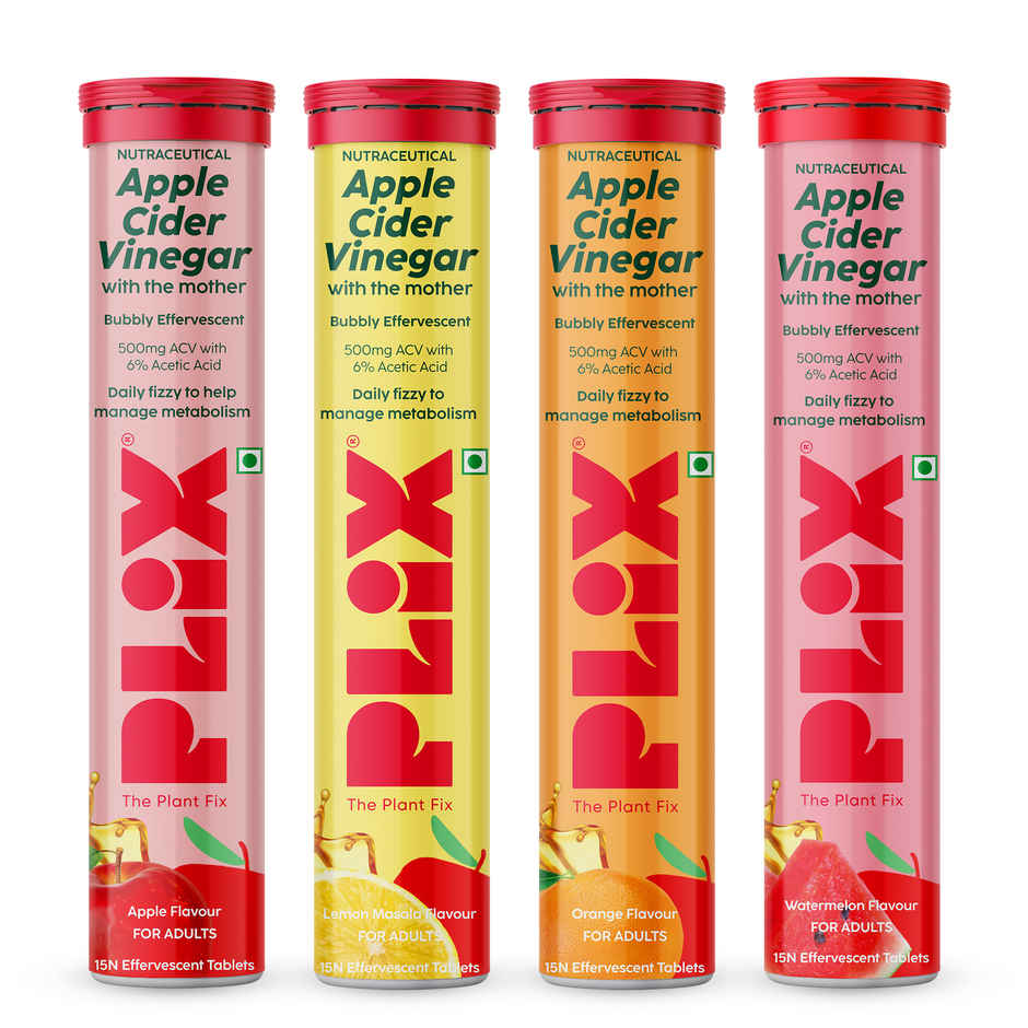 Plix The Plant Fix Apple Cider Vinegar | Multi-flavour (Pack of 4)