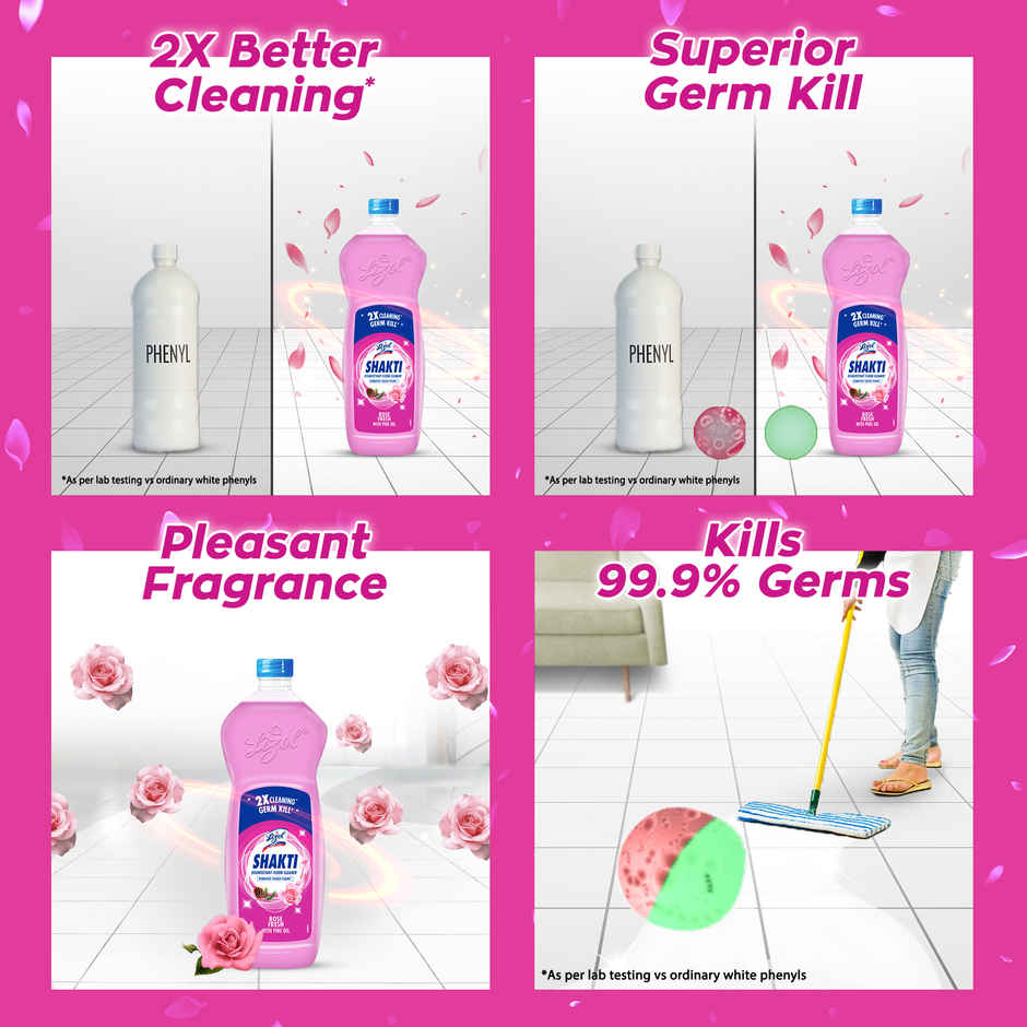 Lizol Rose Fresh Shakti Disinfectant Floor Cleaner