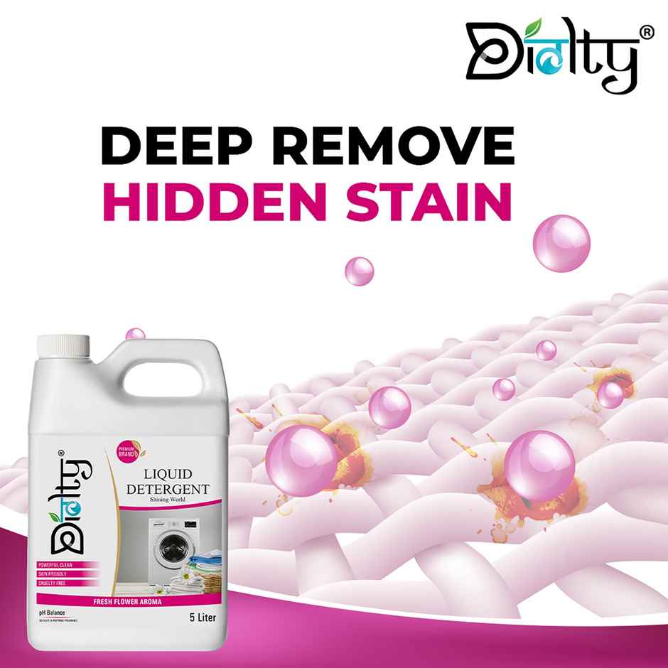 Diolty Rose Top & Front Load Washing Machine Detergent Liquid (6L) & Diolty Lemon Aroma Dishwash Liquid Gel (5L) Combo