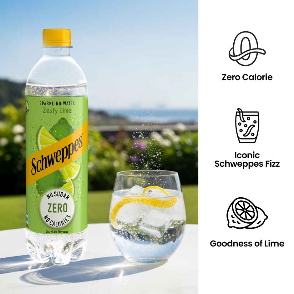Schweppes Zero Calories Flavoured Sparkling Water Zesty Lime