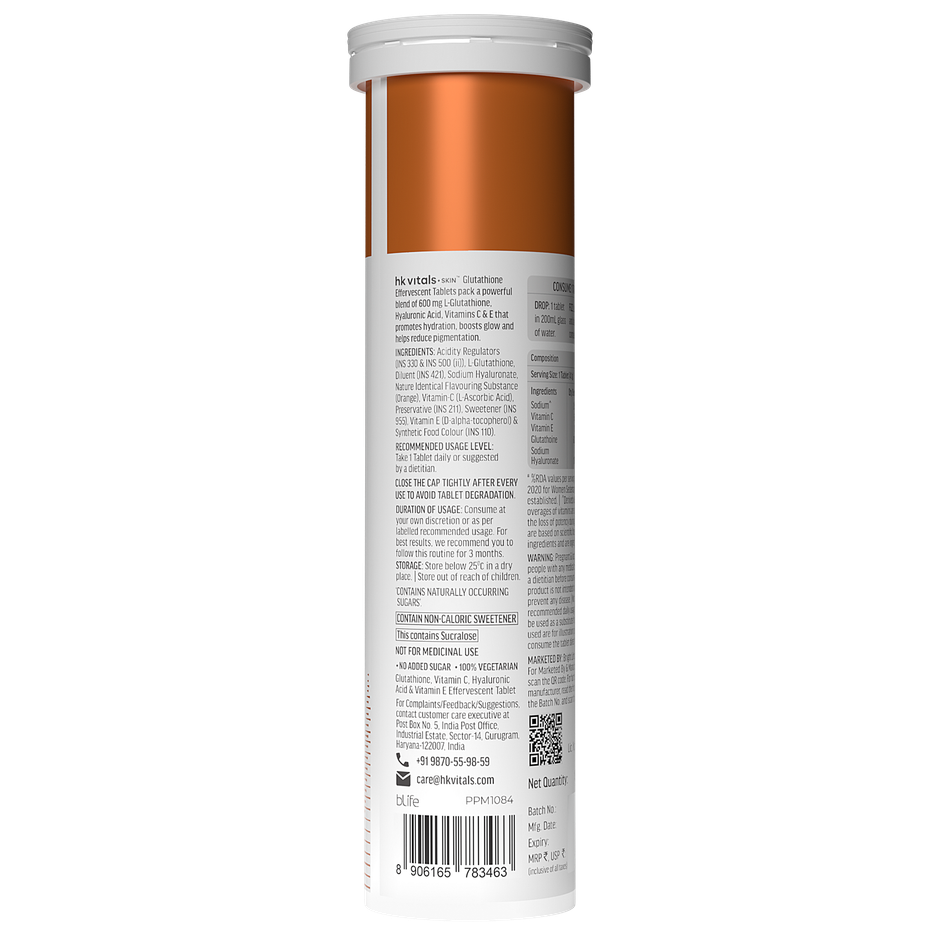hk vitals Glutathione (Orange, 15 Effervescent Tablets)