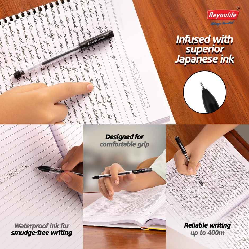 Reynolds Jiffy Gel Pen Set (5 Black Pens)
