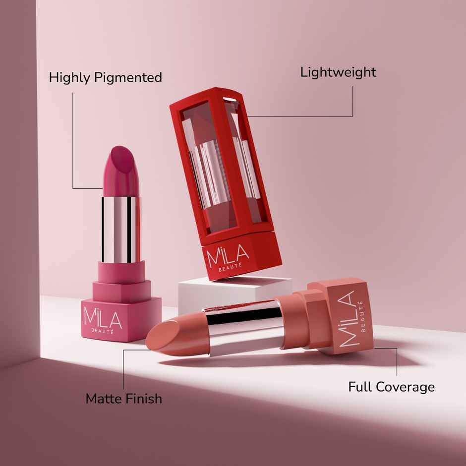 Mila Beaute Matte Lipstick Lightweight Highly Pigmented - Russian Hue