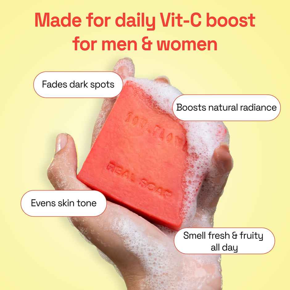 Soulflower Orange & Carrot Brightening Soap for Glowing Skin | Natural | 1 Pc