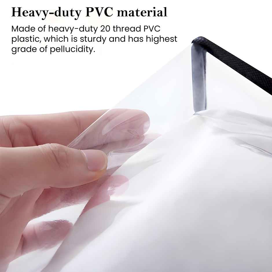 Kuber Industries PVC Transparent Zip Lock Saree Organizer | Clothes Storage Bag | Black