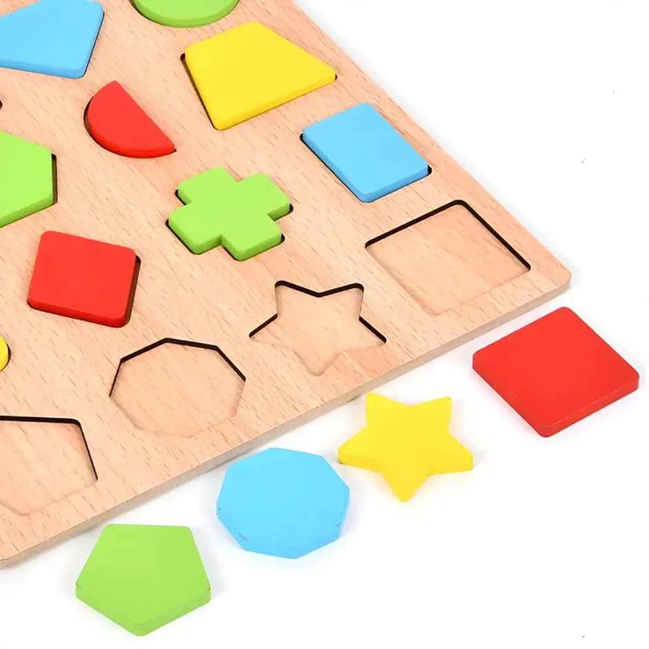 Kidology Wooden Puzzle for Toddlers Kids | Geometric Shape Puzzle | Colour Matching Puzzle Board