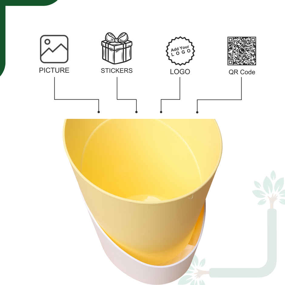 Yoursplants Atlantis - 4 Inch Pastel Yellow Pot | Pack Of 1