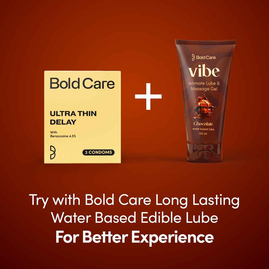 Bold Care Ultra Thin Climax Delay Condoms | To Help Men Last 5-7X Longer In Bed With Benzocaine