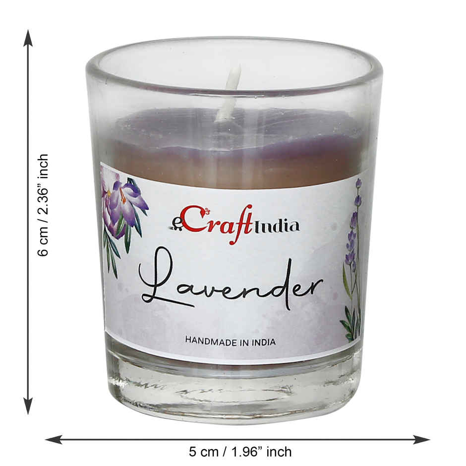 eCraftIndia Glass Lavender Scented Candles