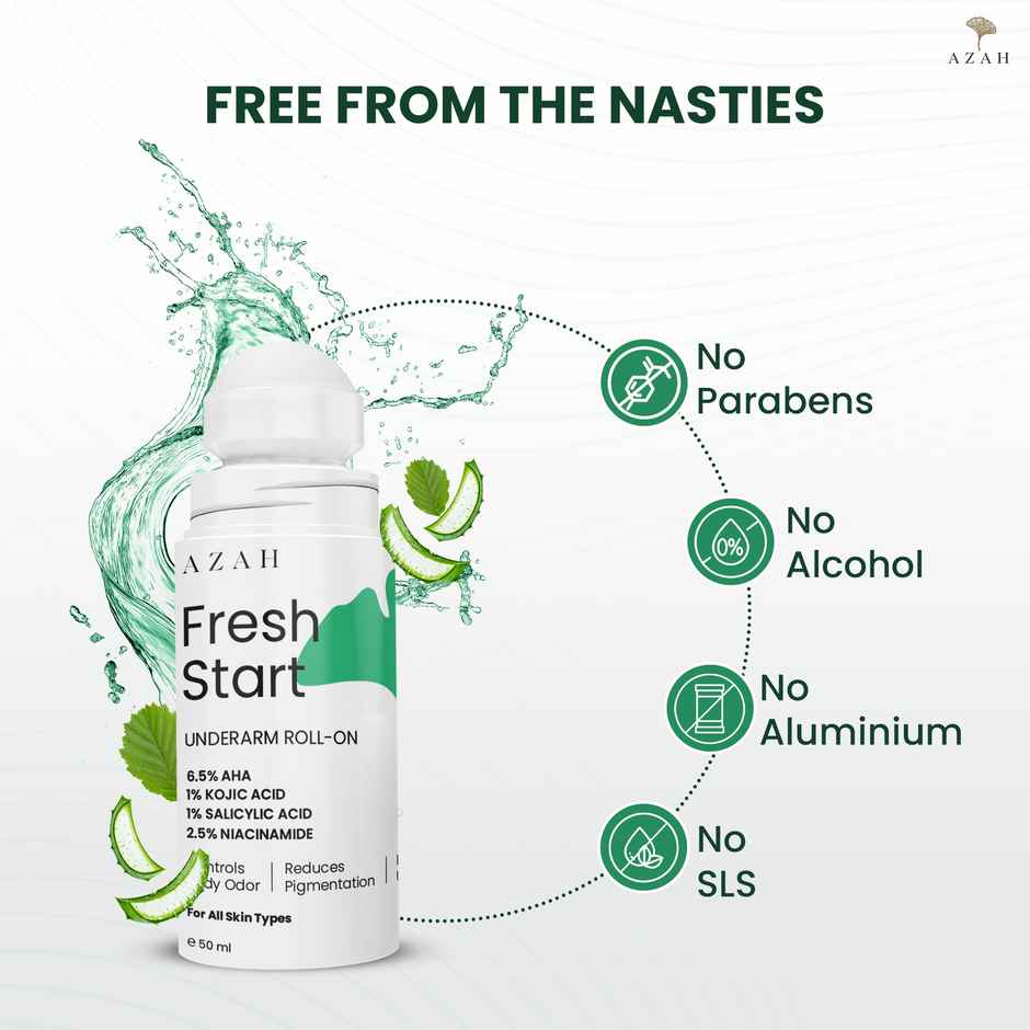 Azah Fresh Start Premium 6.5% Aha Underarm Roll-On