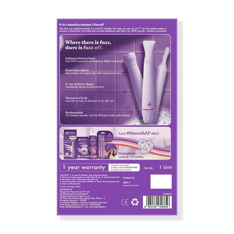 Bombae 6-In-1 Sensitive Trimmer | Fuzzoff