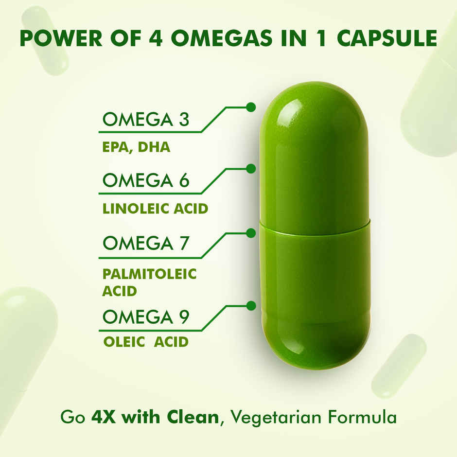 Veg Omega 3,6,7 & 9 Fatty Acid 500mg Capsules Supports Joints & Heart
