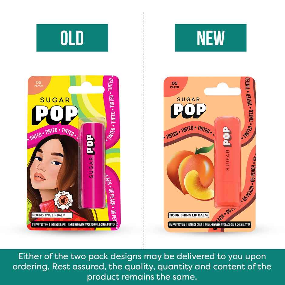 SUGAR POP Nourishing Lip Balm 05 Peach | Tinted Lip Moisturizer for Dry and Chapped Lips