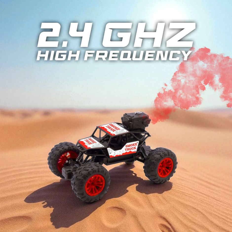 SEEDO Remote Control Car 1:18 , 2.4 GHz, Type-C Rechargeable, Fast Speed Smoke Rock Crawler | Red