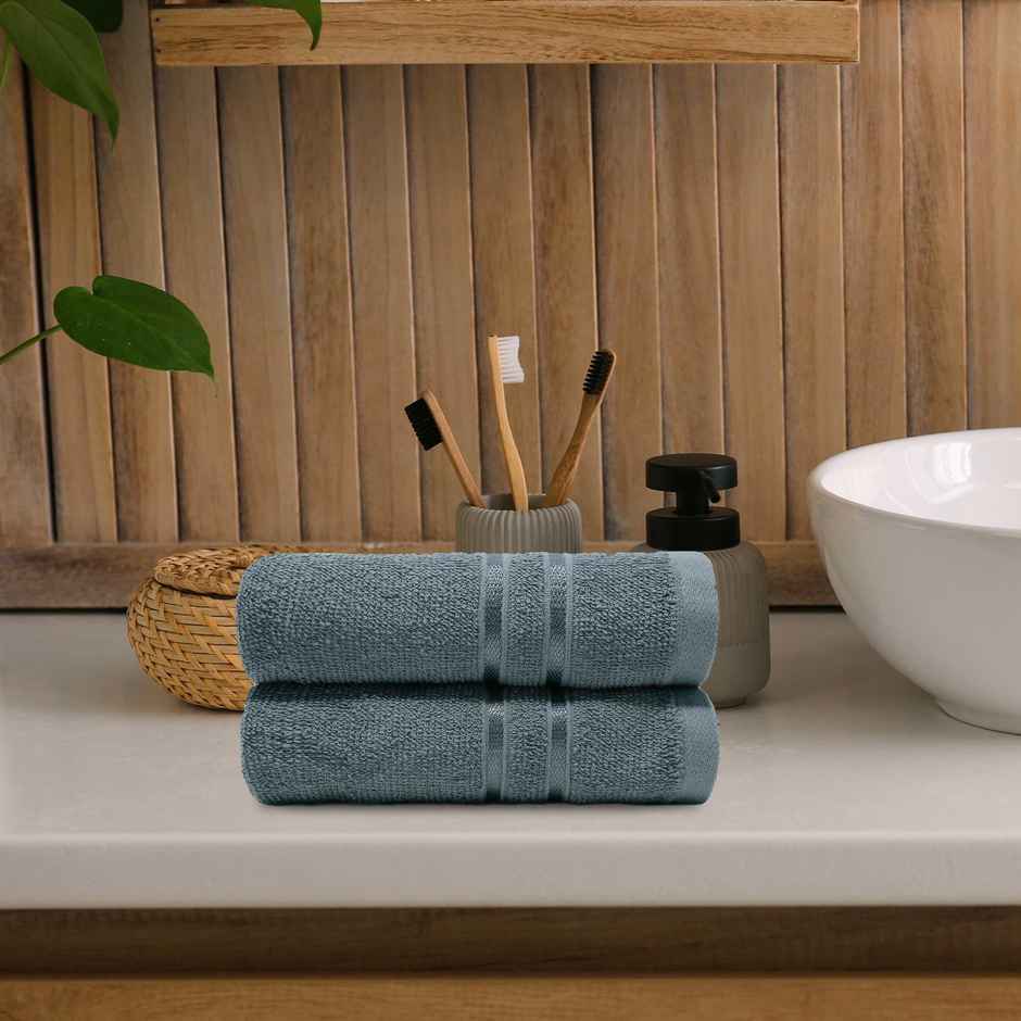Mytrident Cotton Hand Towel | 400 GSM | Gym Towel Set - New Grey