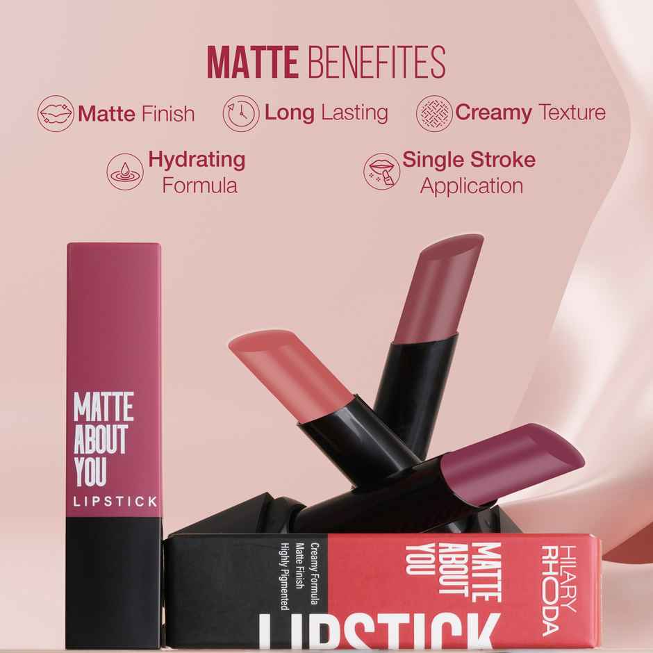 Hilary Rhoda Matte About You Lipstick | Long Lasting & Highly Pigmented | Divine Wine - Shade 09
