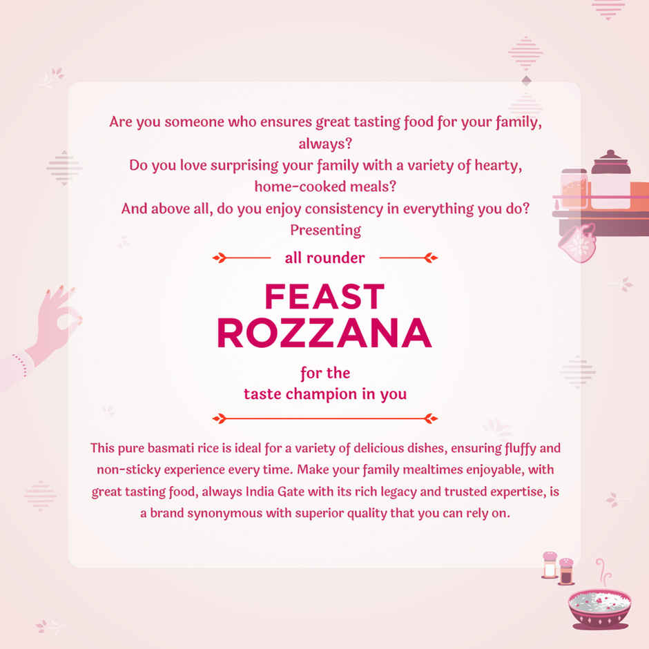 India Gate All Rounder Feast Rozzana Basmati Rice | Aged Rice | Fluffy and Non-Sticky