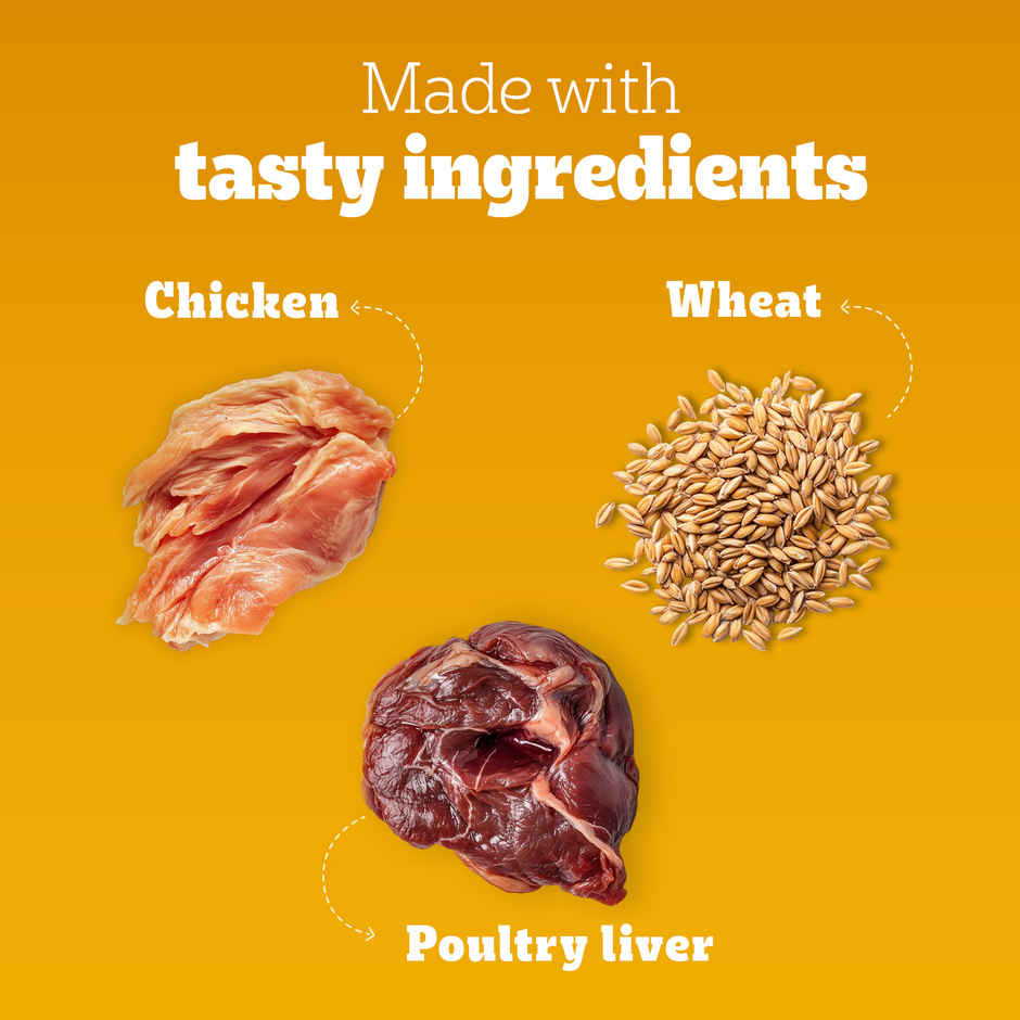 Pedigree Adult Tasty Jerky Chicken Flavour Dog Treat, 70g