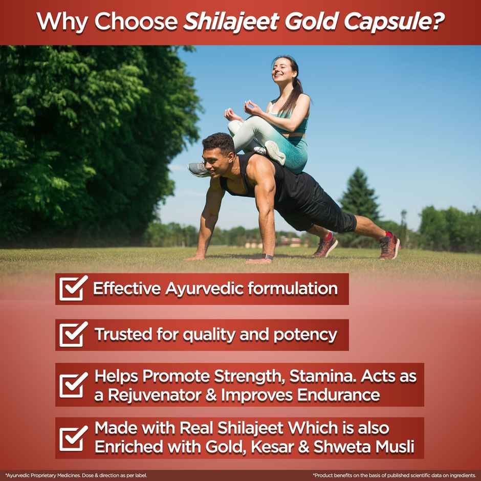 Multani Shilajeet Gold Capsule | For Youthful Living, Stamina & Endurance