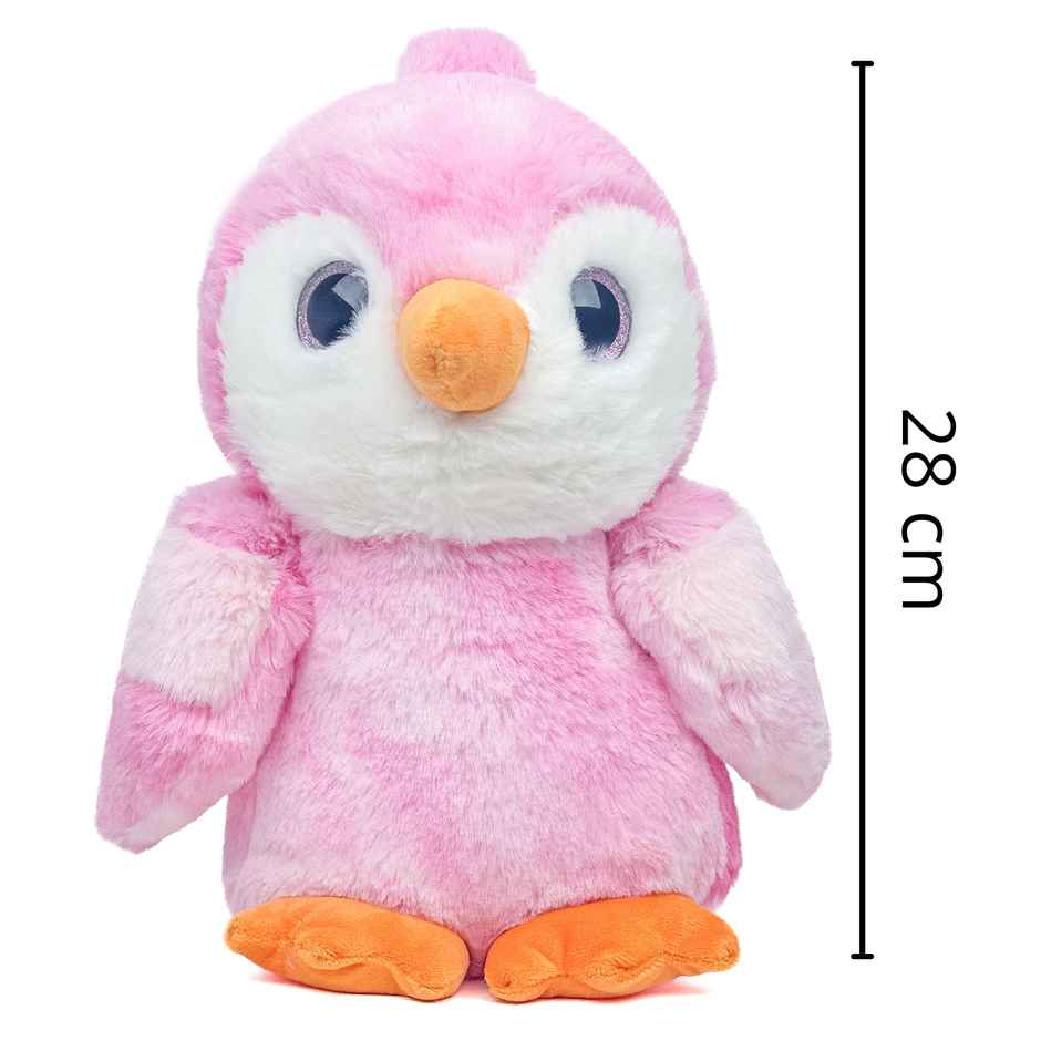 Mirada Glitter Eye Pink Penguin Toy - 28cm