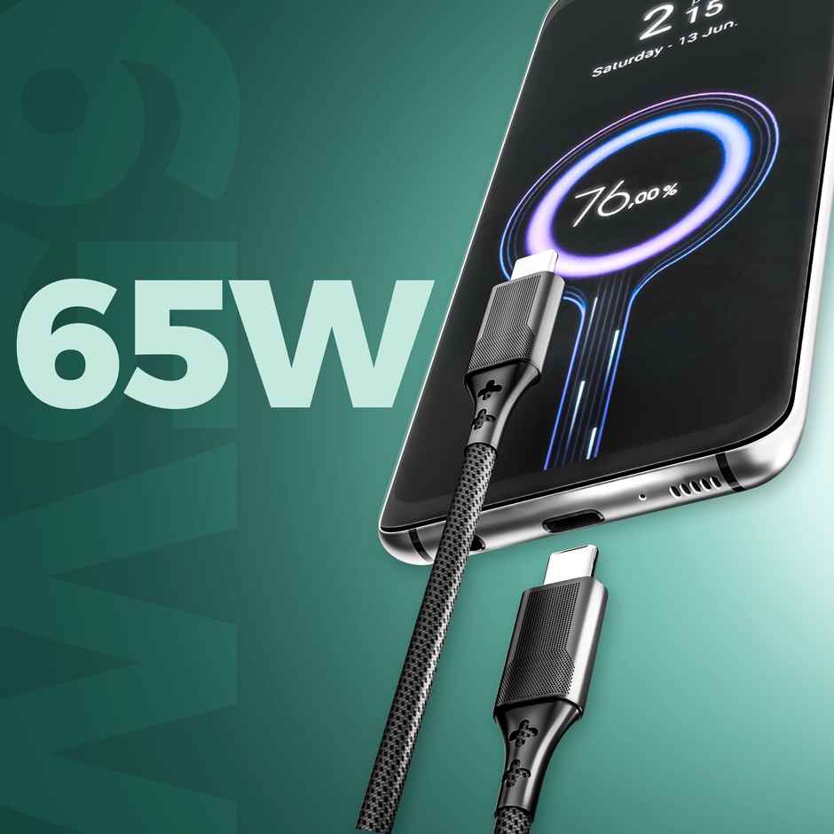 UBON 2mtr 65W Fast charging Type C to C Braided Cable