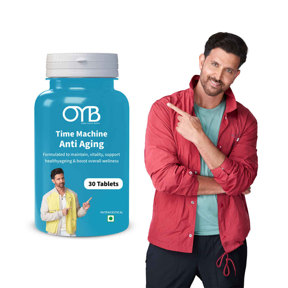 OYB Anti-Ageing Formula with CoQ10, Curcumin & Resveratrol | 30 Tablets | OYB Time-Machine