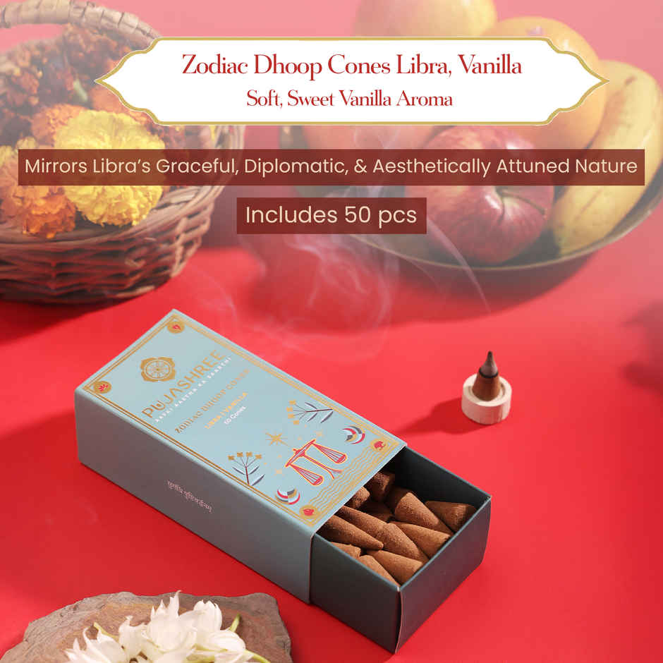 Pujashree Zodiac Dhoop Cones | Libra - Vanilla