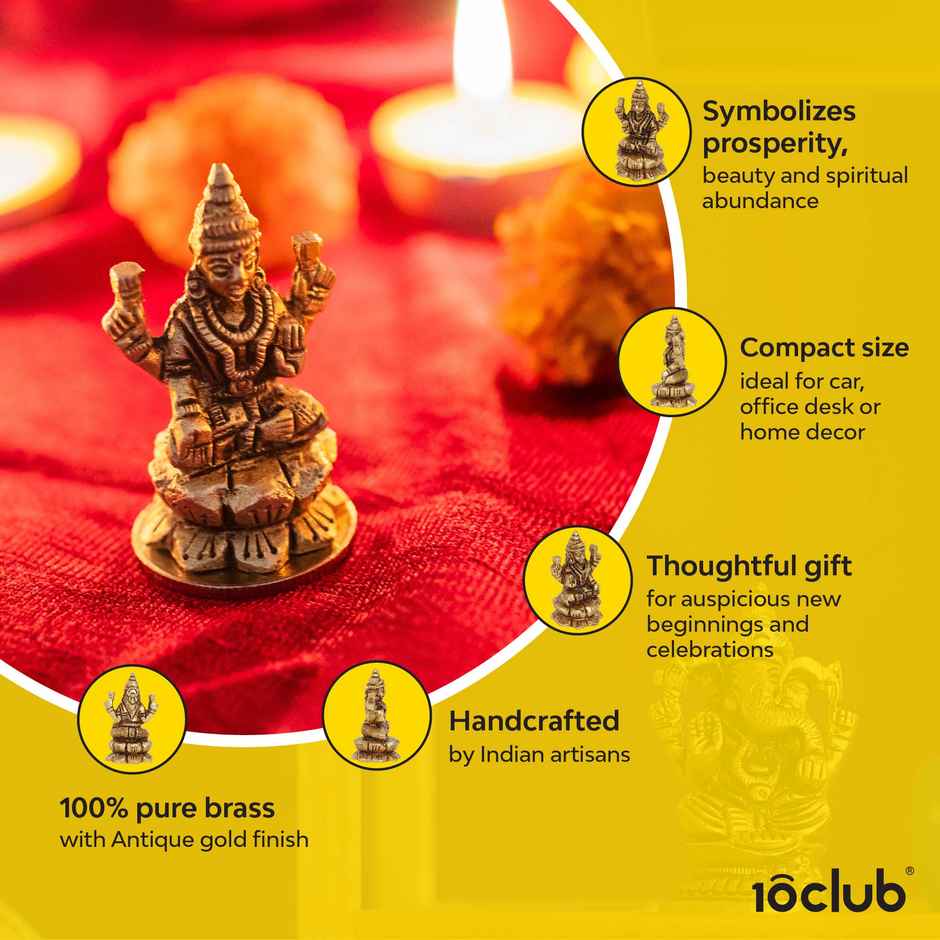 Goddess Lakshmi Idol, Yellow | 10club