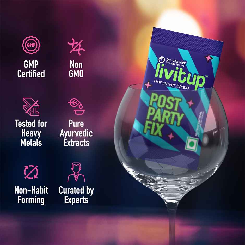 Dr. Vaidya's Livitup Post Party Fix | Helps Prevent Headache | Nausea & Acidity