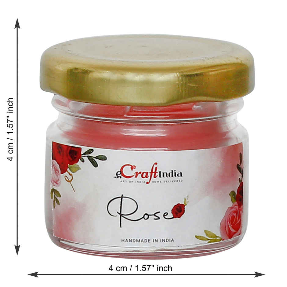 Mini Jar Scented Candles | Rose | eCraftIndia