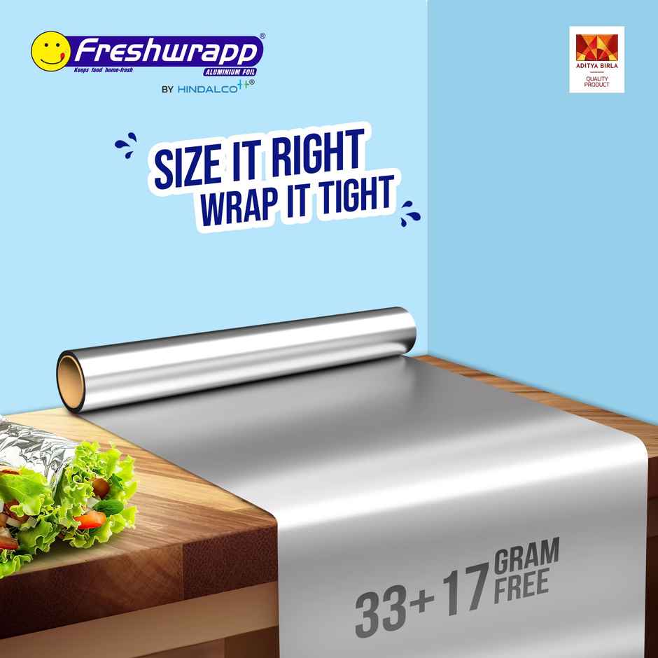 Hindalco Fresh wrapp Aluminium Foil 33G+17G | Pack of 2