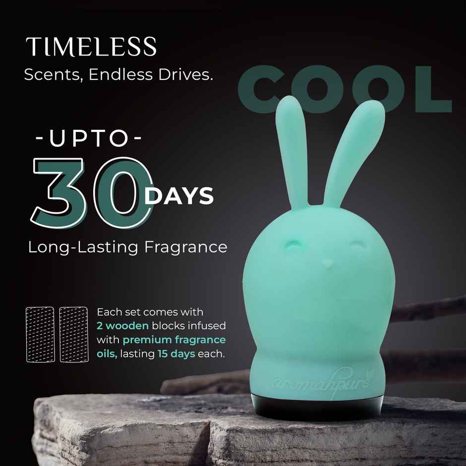 Aromahpure Hunny Bunny Car Air Freshner - Aqua Fragrance | Lasts Up to 30 Days - Assorted