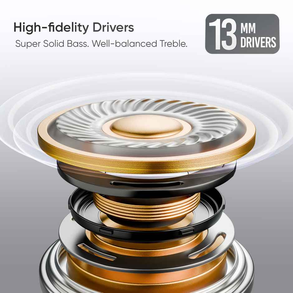 Mivi Duopods I1 Tws,Metallic Finish,50H Playtime,13Mm Bass,Bt V5.3 Earbuds Bluetooth-Space Grey