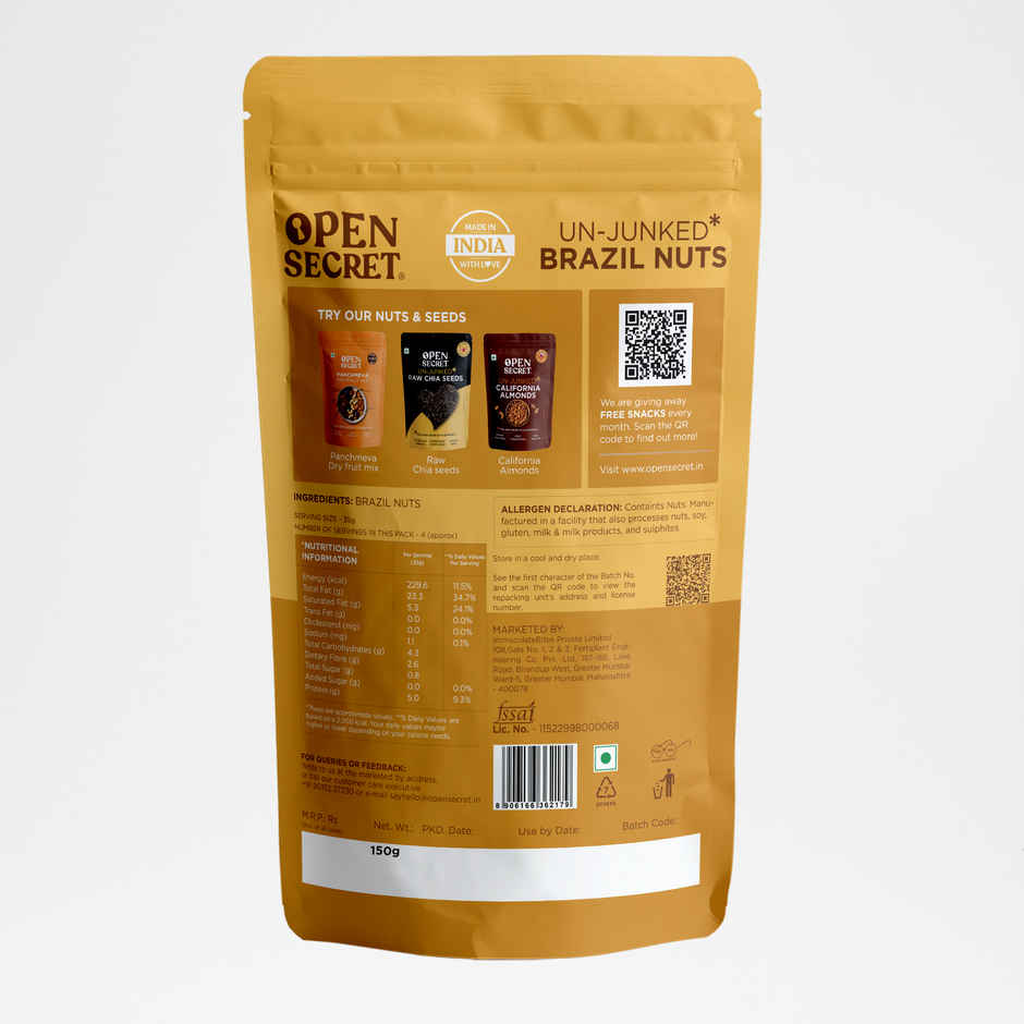 Open Secret Brazil Nuts | High In Fiber | Rich in Protein