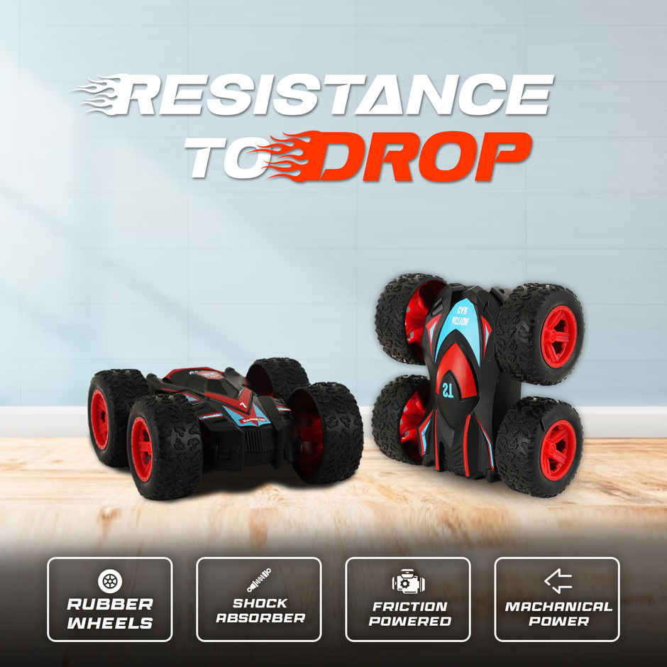 SEEDO No Battery Mechanical and Friction Power Small Stunt Action Car | Black