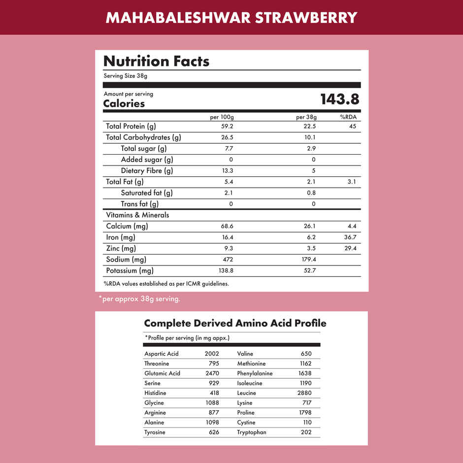 Cosmix No-Nonsense Plant Protein Mahabaleshwar Strawberry