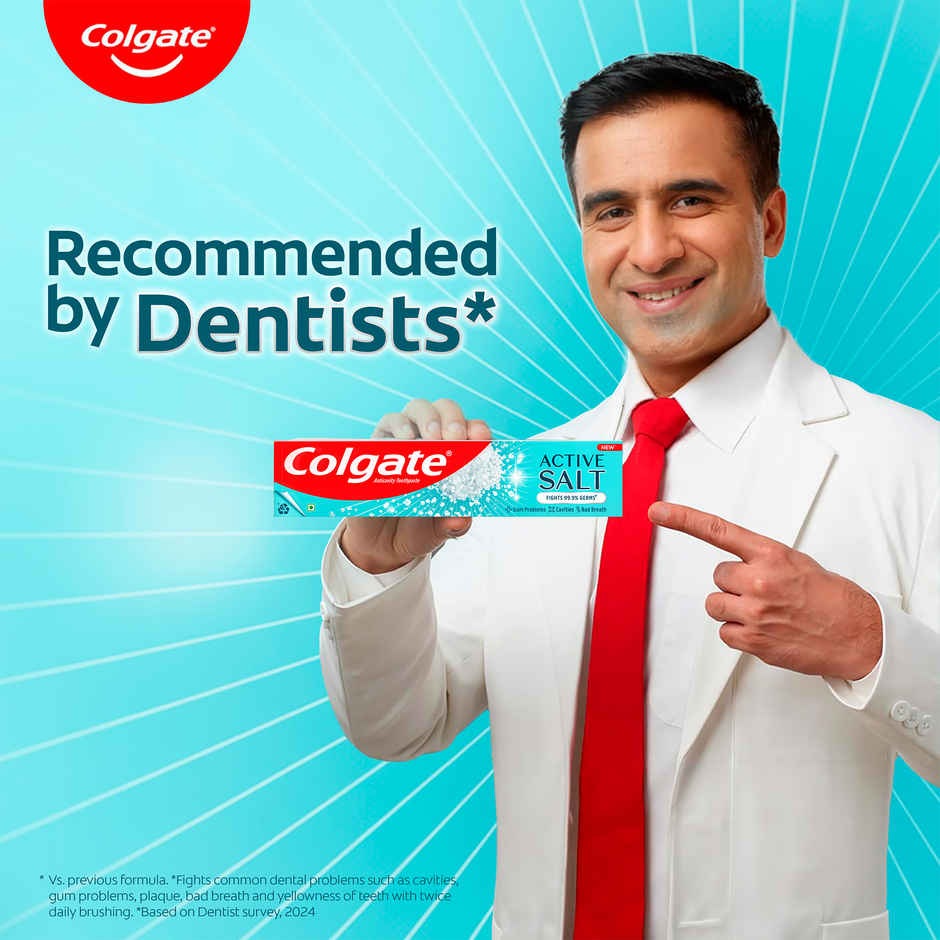 Colgate Active Salt Toothpaste, Germ Fighting Toothpaste for Healthy Gums and Teeth (Saver Pack)