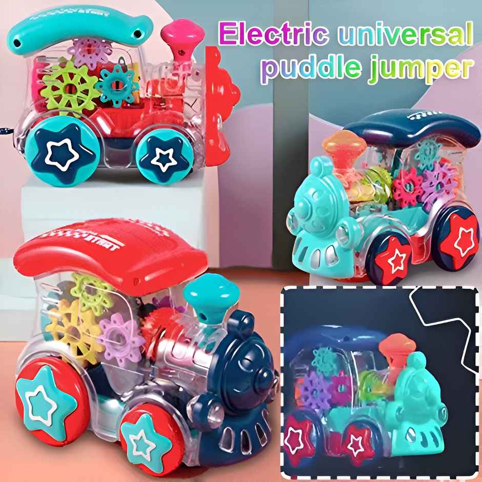 Toyshine Musical Train Engine Toy With 3d Lights - Transparent Vehicle for Kids | 2-5 Yrs