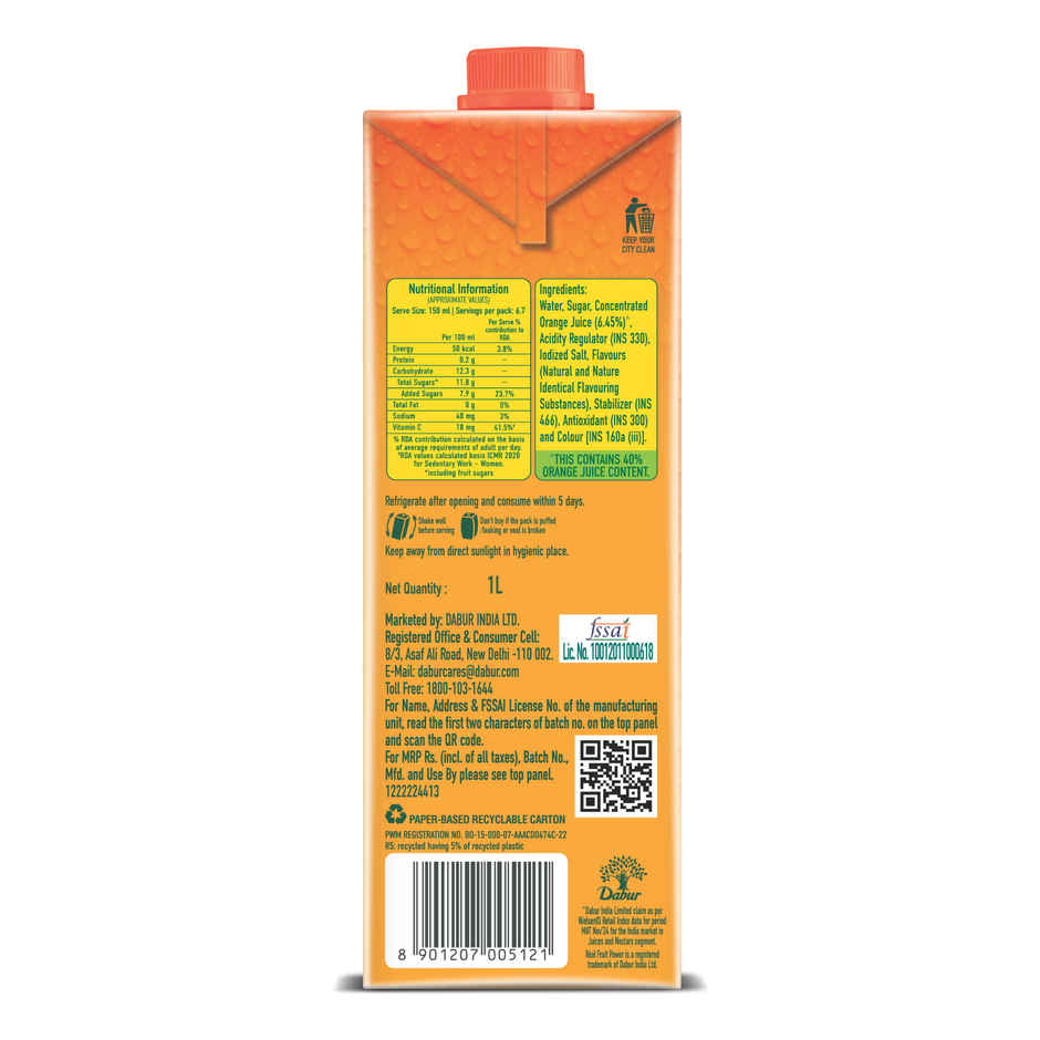 Dabur Real Fruit Power Orange Fruit Juice