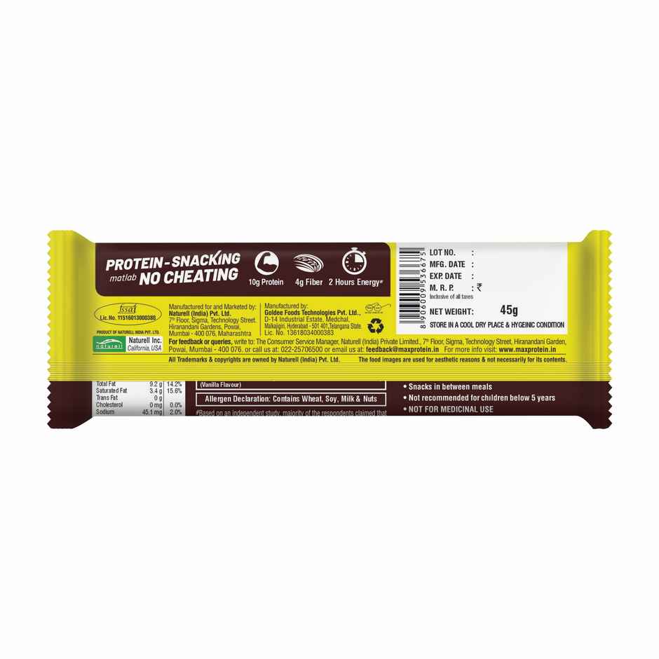 RiteBite Max Protein 10g Protein Bar Date & Almond