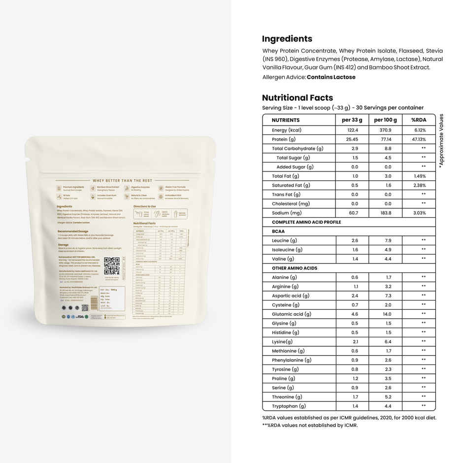 Healthifyme Complete Whey Protein Blend Vanilla